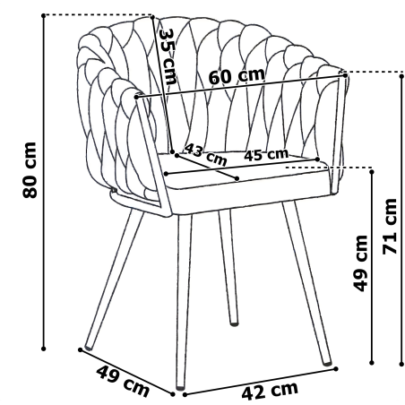 Krzesło Fotel do salonu IMPERIA welur Różowy GLAMOUR LOFT 1 szt.
