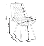 Krzesło do jadalni salonu cowboy vintage LAGOS szary 1 szt.