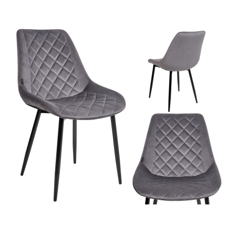 Krzesło do jadalni salonu cowboy vintage LAGOS szary 1 szt.