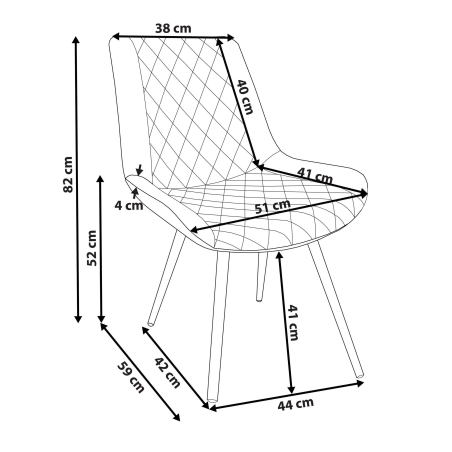 Krzesło do jadalni salonu cowboy vintage LAGOS czarny 1 szt.