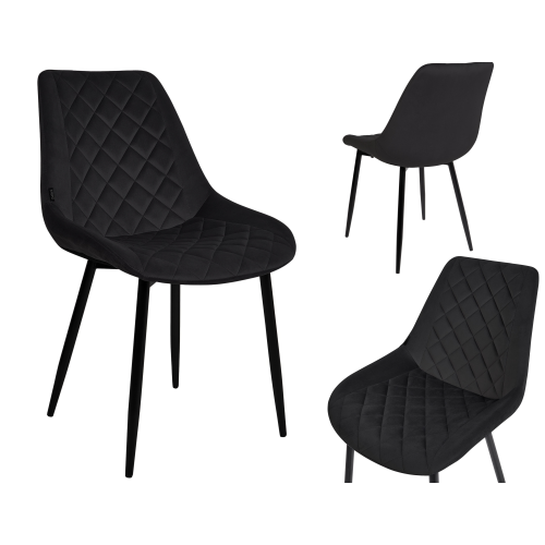 Krzesło do jadalni salonu cowboy vintage LAGOS czarny 1 szt.