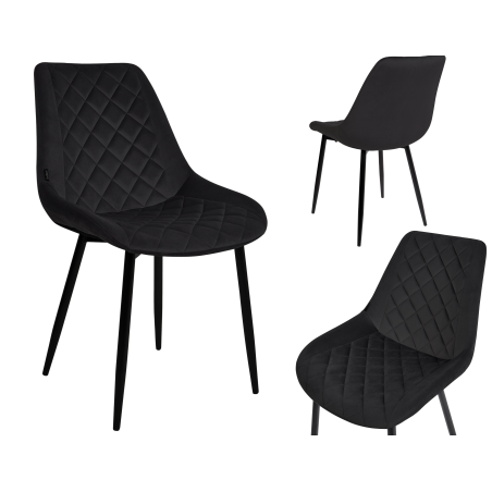 Krzesło do jadalni salonu cowboy vintage LAGOS czarny 1 szt.