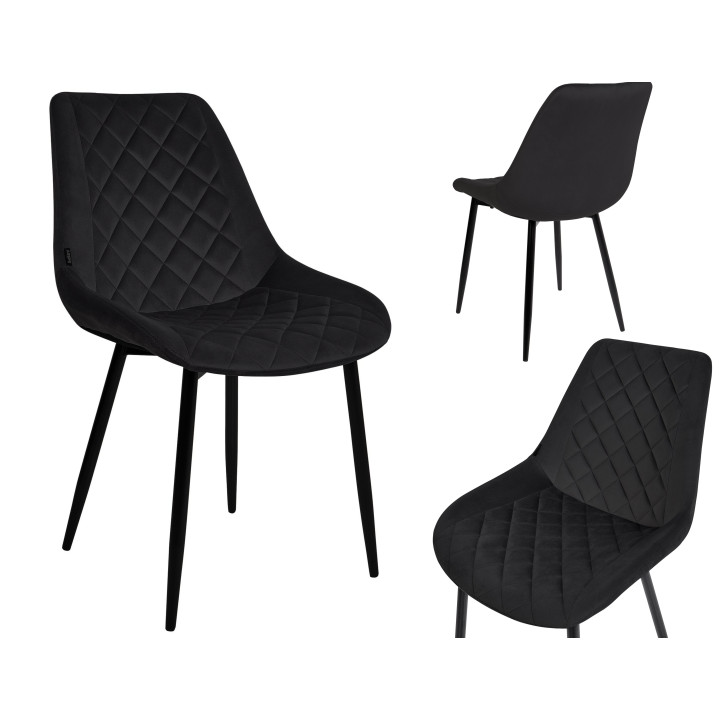 Krzesło do jadalni salonu cowboy vintage LAGOS czarny 1 szt.