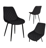 Krzesło do jadalni salonu cowboy vintage LAGOS czarny 1 szt.