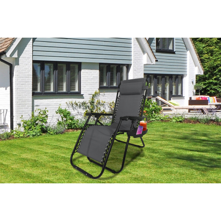 Leżak wzmacniany ZERO GRAVITY szary