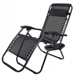 Leżak WZMACNIANY ZERO GRAVITY metal czarny