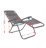 Leżak wzmacniany ZERO GRAVITY szary