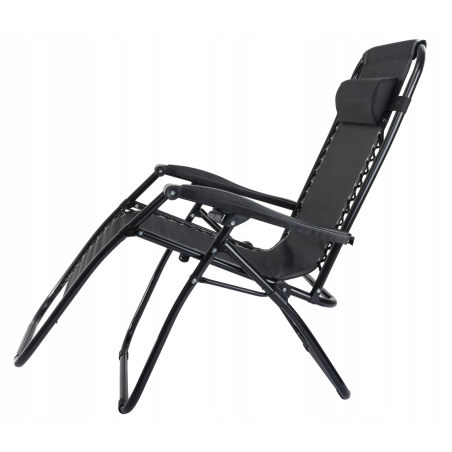 Leżak WZMACNIANY ZERO GRAVITY metal czarny