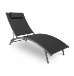 Regulowany leżak, leżanka Bali 4 poziomy czarny MEGA WYGODNY