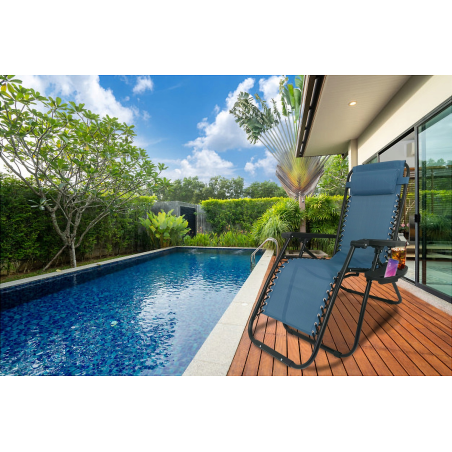 Leżak wzmacniany ZERO GRAVITY szary