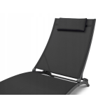 Regulowany leżak, leżanka Bali 4 poziomy czarny MEGA WYGODNY