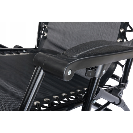 Leżak WZMACNIANY ZERO GRAVITY metal czarny