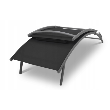 Regulowany leżak, leżanka Bali 4 poziomy czarny MEGA WYGODNY