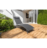 Regulowany leżak, leżanka Bali 4 poziomy czarny MEGA WYGODNY