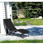 Regulowany leżak, leżanka Bali 4 poziomy czarny MEGA WYGODNY