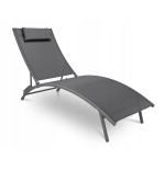Regulowany leżak, leżanka Bali 4 poziomy odcienie szarego MEGA WYGODNY