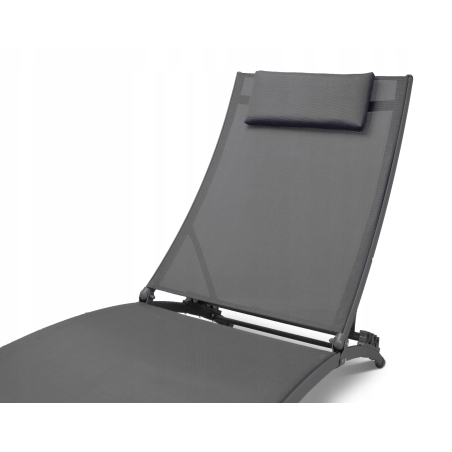 Regulowany leżak, leżanka Bali 4 poziomy odcienie szarego MEGA WYGODNY