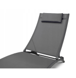Regulowany leżak, leżanka Bali 4 poziomy odcienie szarego MEGA WYGODNY