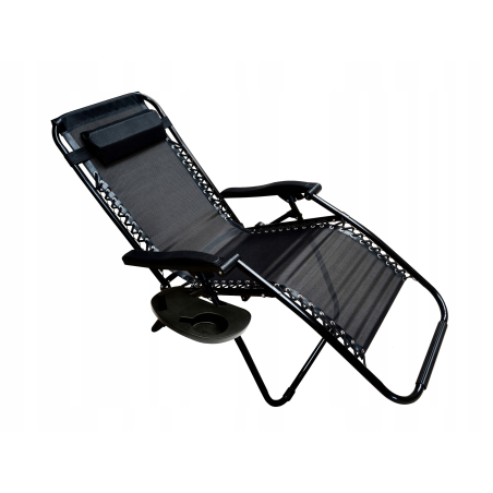 Leżak WZMACNIANY ZERO GRAVITY metal czarny