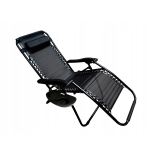 Leżak WZMACNIANY ZERO GRAVITY metal czarny