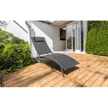 Regulowany leżak, leżanka Bali 4 poziomy odcienie szarego MEGA WYGODNY