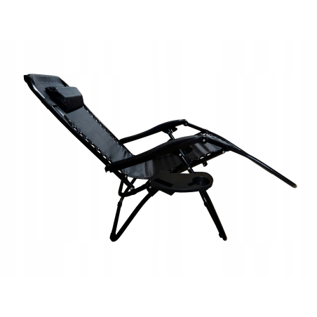 Leżak WZMACNIANY ZERO GRAVITY metal czarny