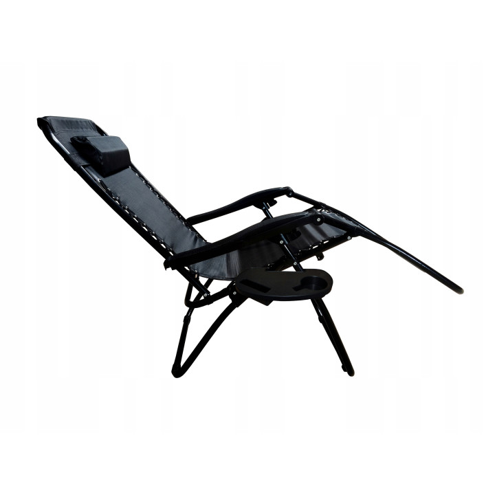 Leżak WZMACNIANY ZERO GRAVITY metal czarny