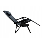Leżak WZMACNIANY ZERO GRAVITY metal czarny