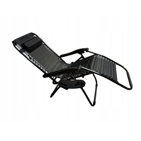 Leżak WZMACNIANY ZERO GRAVITY metal czarny