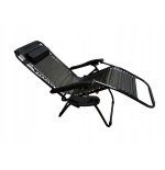 Leżak WZMACNIANY ZERO GRAVITY metal czarny