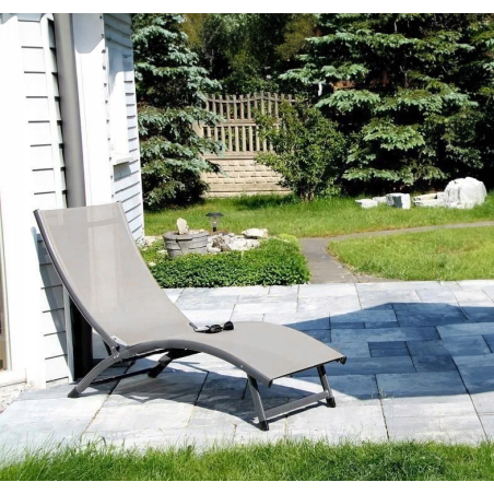Regulowany leżak, leżanka Bali 4 poziomy odcienie szarego MEGA WYGODNY