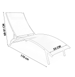 Regulowany leżak, leżanka Bali 4 poziomy odcienie szarego MEGA WYGODNY