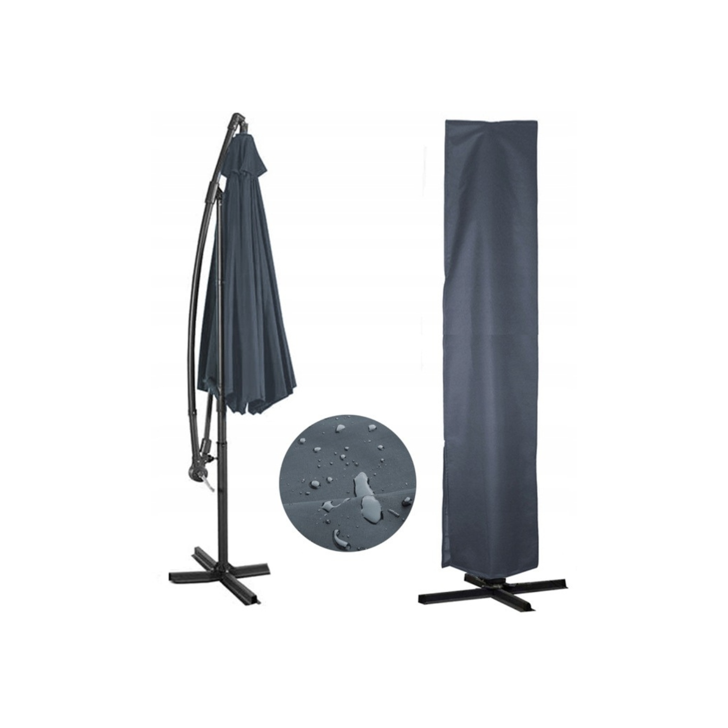 Pokrowiec ogrodowy na parasol 192 x 44 x 192 cm czarny