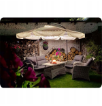 Parasol z wysięgnikiem beże i brąz 3M CASABLANCA