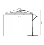 Parasol z wysięgnikiem błękity i granat 3M