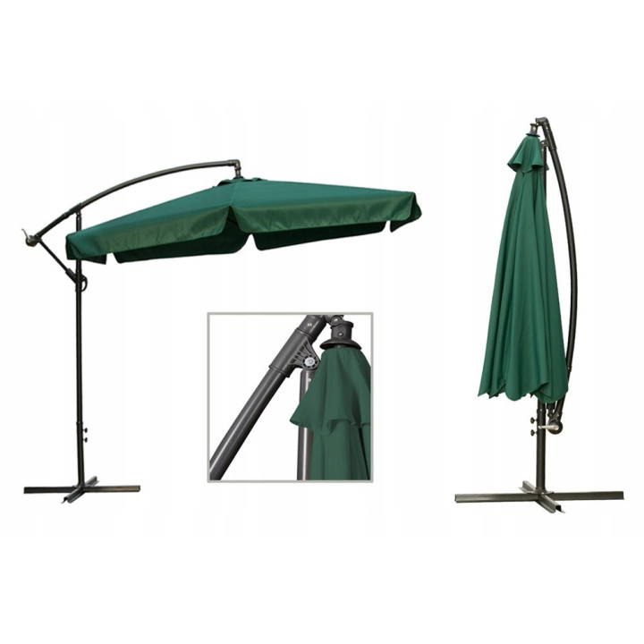 Parasol z wysięgnikiem 3M Zielony