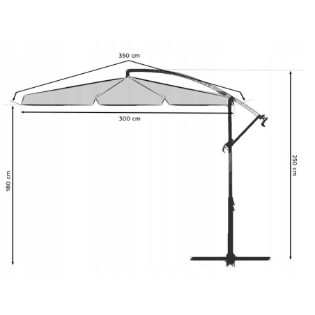 Parasol z wysięgnikiem beże i brąz 3M CASABLANCA