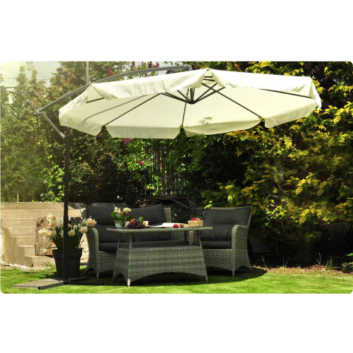 Parasol z wysięgnikiem beże i brąz 3M CASABLANCA