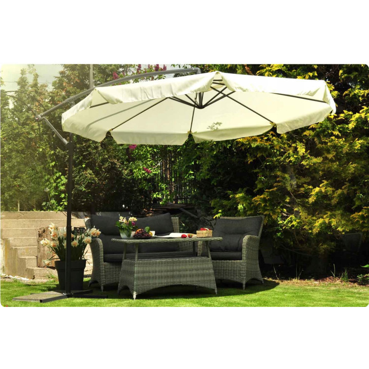 Parasol z wysięgnikiem beże i brąz 3M CASABLANCA