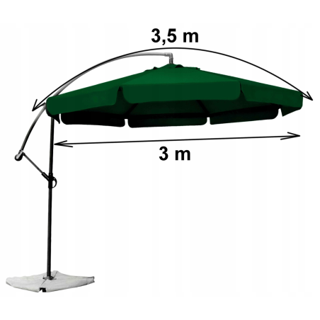 Parasol z wysięgnikiem 3M SZARY