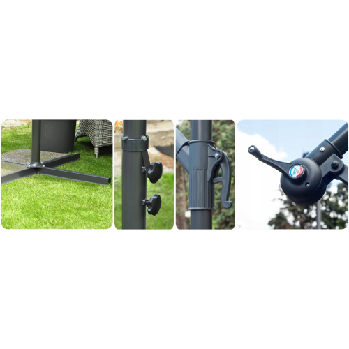 Parasol z wysięgnikiem błękity i granat 3M