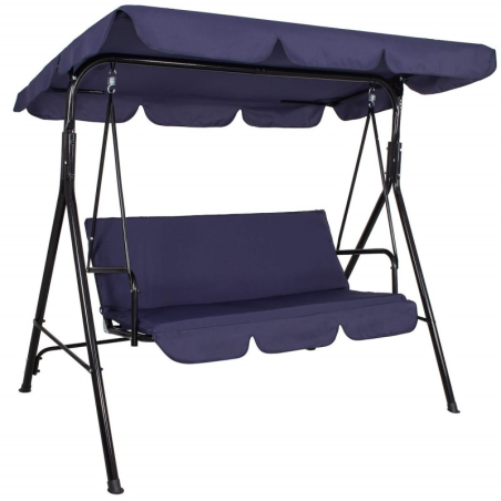 Huśtawka ogrodowa 3 osobowa niebieska