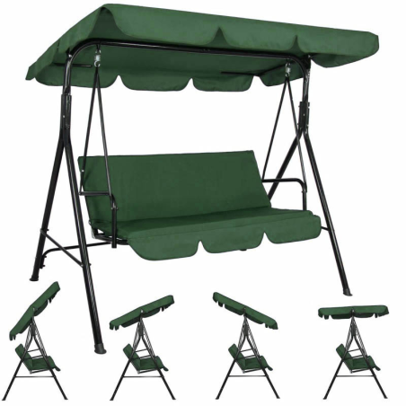Huśtawka ogrodowa 3 osobowa zielona
