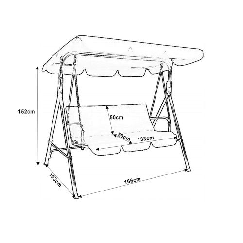 Huśtawka ogrodowa 3 osobowa zielona