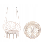 Krzesło Brazylijskie Huśtawka Fotel Hamak Wiszący z Poduchą RIO BEŻOWE