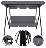 HIT Huśtawka ogrodowa 3os szara