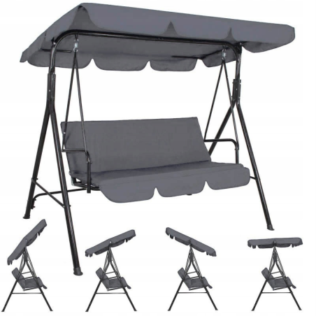 HIT Huśtawka ogrodowa 3os szara