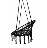 Krzesło Brazylijskie Huśtawka Fotel Hamak Wiszący z Poduchą RIO CZARNE