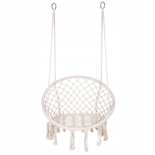 Krzesło Brazylijskie Huśtawka Fotel Hamak Wiszący z Poduchą RIO BEŻOWE