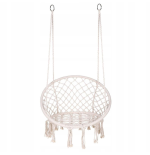 Krzesło Brazylijskie Huśtawka Fotel Hamak Wiszący z Poduchą RIO BEŻOWE